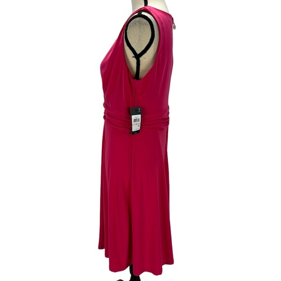 Tommy Hilfiger Sleeveless V Neck Midi Dress - Hot Pink - size 10 - Picture 4 of 9